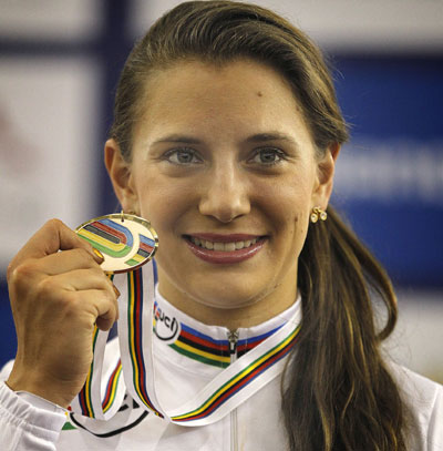 <b>Miriam Welte</b> hat bei der Bahn-WM in Cali ihre zweite Goldmedaille gewonnen. - 1393573850_1_gross